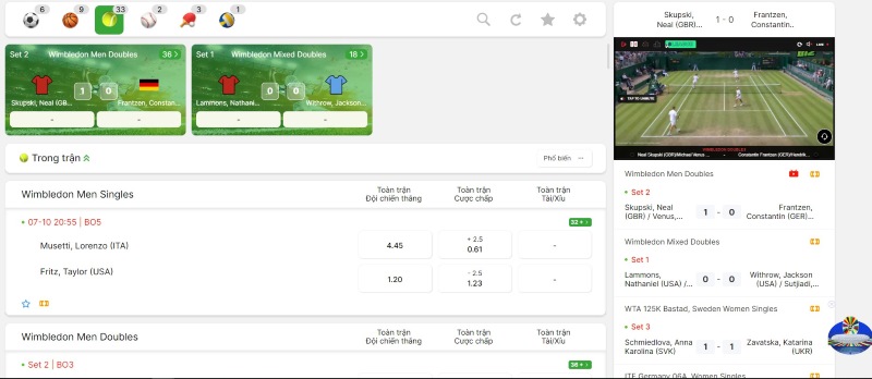 Thể thao 5 Cược Tennis